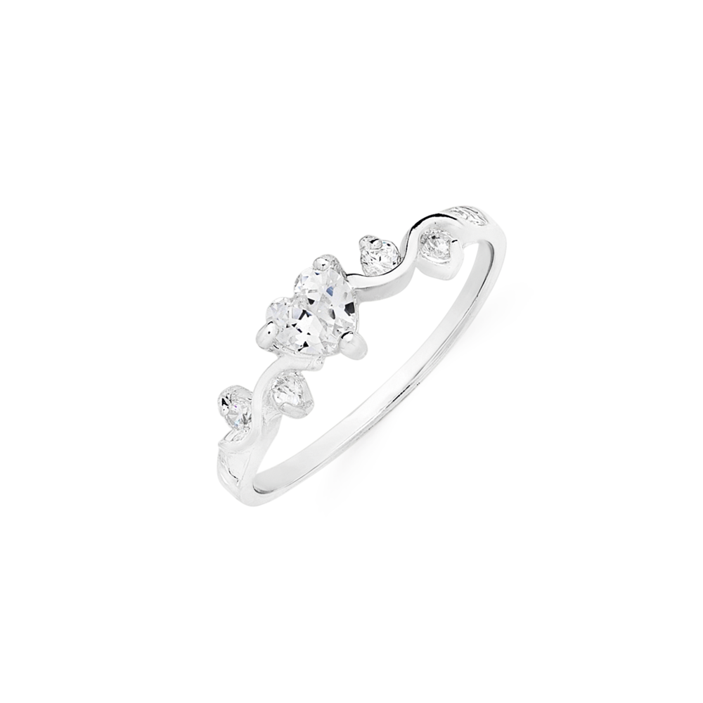 Cz hot sale heart ring