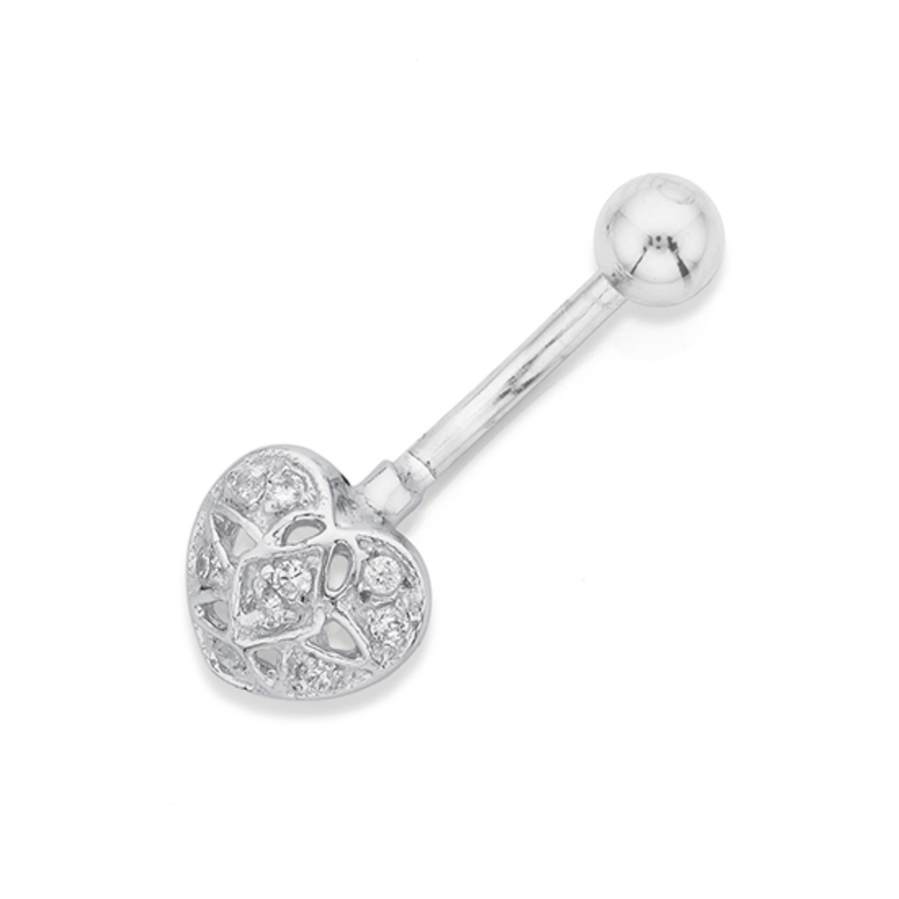 Plain silver deals belly bar