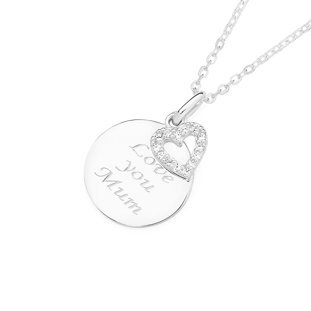 925 Sterling Silver Moon And Star Love Heart Pendant Necklace Gift for