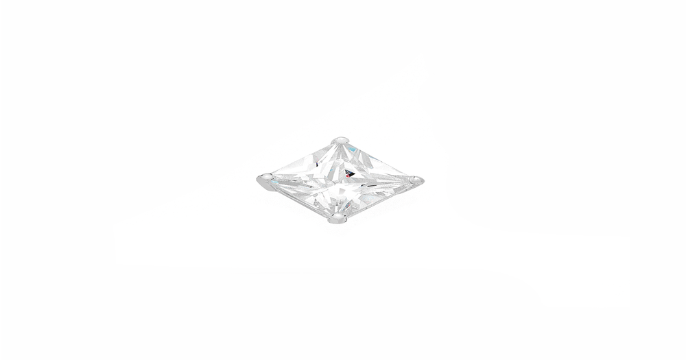 Sterling Silver Cubic Zirconia Single Stud in White | Pascoes