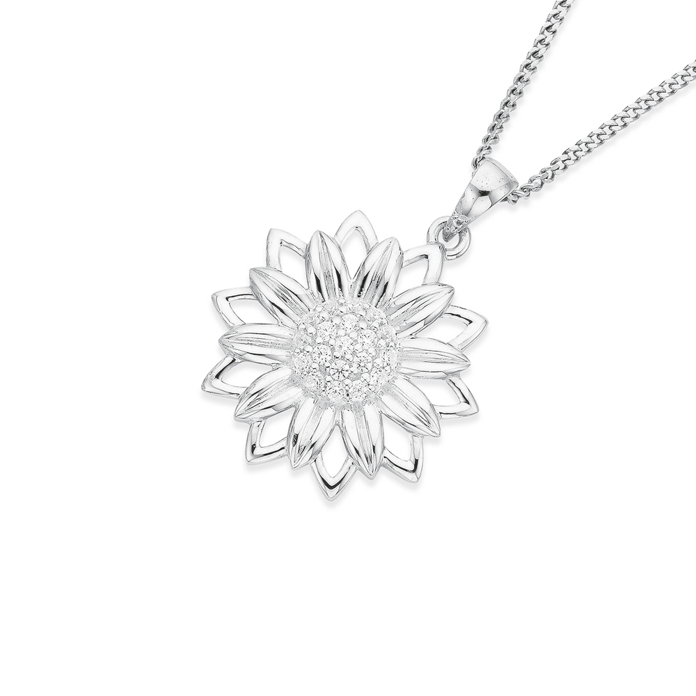 Sunflower sterling hot sale silver necklace