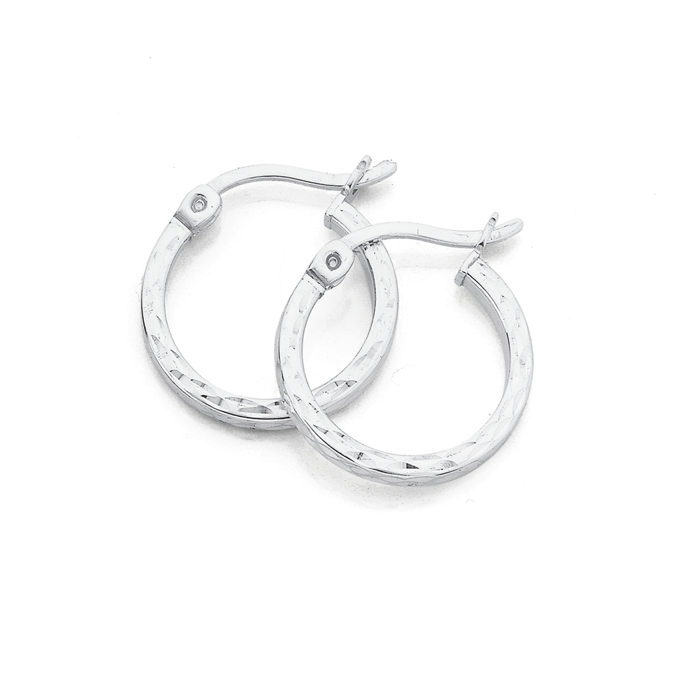 Flat hot sale silver hoops