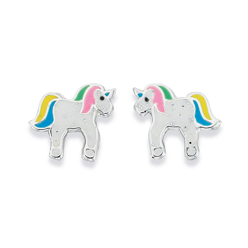 Buy Natural Blue Diamond Double Cut Gemstone Unicorn Earrings In 925 Silver  | Jewelpin