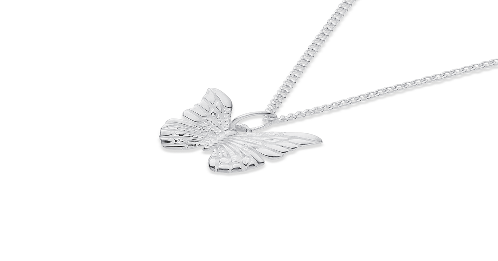 Sterling Silver Engraved Butterfly Charm | Pascoes