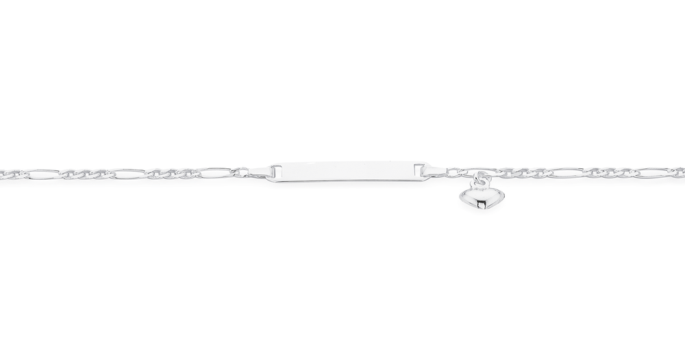 Sterling Silver Kids 16.5cm Id Heart Bracelet | Pascoes