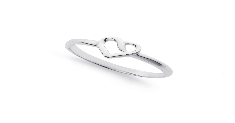 Sterling Silver Open Heart Infinity Ring Size N | Pascoes