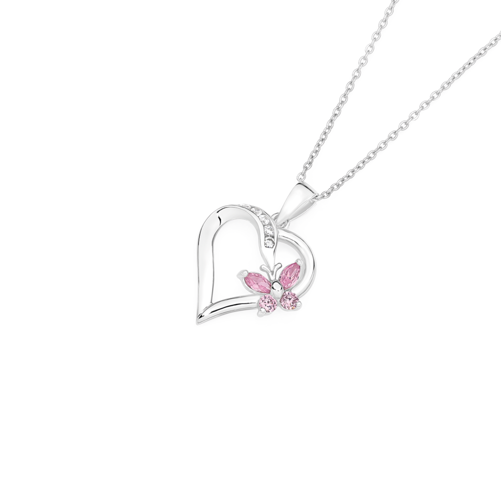 Heart deals butterfly necklace