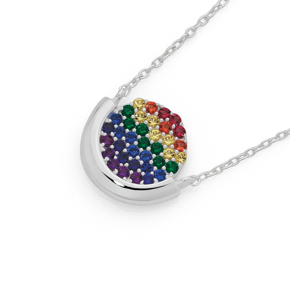 Rainbow cubic outlet zirconia necklace