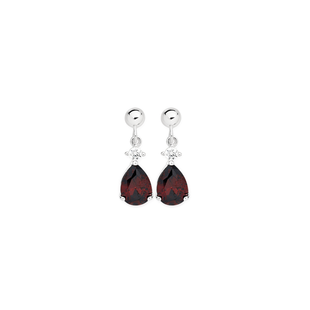 Red hot sale drop earrings