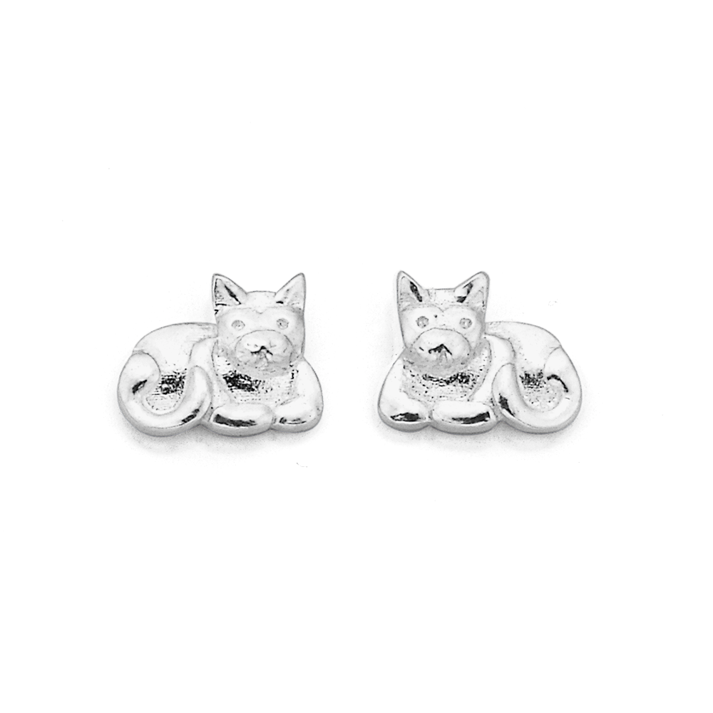 Cat silver clearance earrings